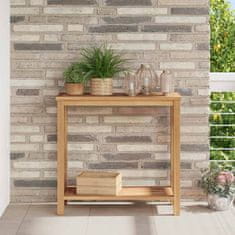 Vidaxl Konzolna miza Rjava 85 x 35 x 75 cm Trden tikov les