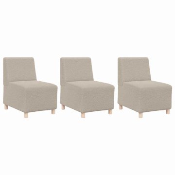 Vidaxl Modularna sofa enota brez naslonov 3 pcs Svetlo siva