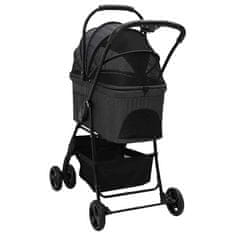 Vidaxl Zložljiva otroška voziček Črna 81 x 47 x 99 cm Oxford tkanina