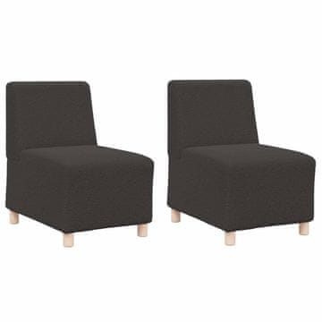 Vidaxl Modularna sofa enota brez naslonov 2 pcs Temno siva