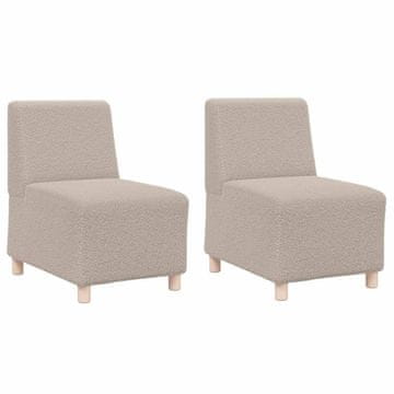 Vidaxl Modularna sofa enota brez naslonov 2 pcs Svetlo siva