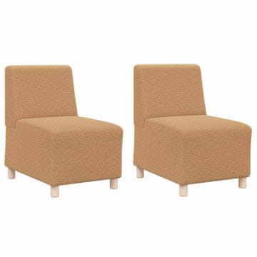 Vidaxl Modularna sofa enota brez naslonov 2 pcs Bež 55 x 74 x 82 cm