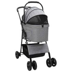 Vidaxl Zložljiva otroška voziček Siva 81 x 47 x 99 cm Oxford tkanina