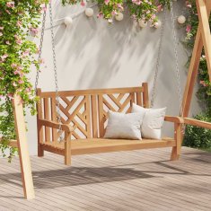 Vidaxl Gugalna klop Drugo Rjava 114 x 60 x 64 cm Trden tikov les