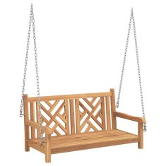 Vidaxl Gugalna klop Drugo Rjava 114 x 60 x 64 cm Trden tikov les