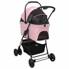 Vidaxl Zložljiva otroška voziček Roza 81 x 47 x 99 cm Oxford tkanina