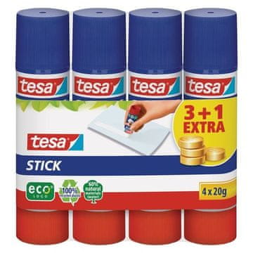 Tesa EcoLogo lepilna palica, 20 g, 3+1 brezplačno