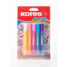 Kores Gliter lepilo, 5 barv x 10,5 ml, pastelno