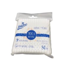 LINTEO Vatové tyčinky - papírové, 80ks