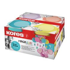 Kores Glina za modeliranje MAGIK CLAY, 4 pasteli. barve