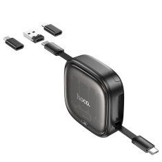 Hoco Vse v enem kabel v kompletu z zamenljivimi končniki Hoco PD 3A 60W 0,95 m U140 črn