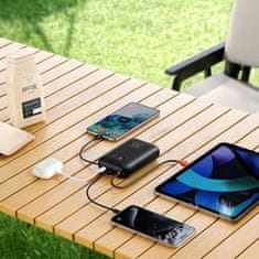 VEGER VEGER powerbank 30000 mAh z vgrajenimi kabli tipa C / Lightning PD QC3.0 35W K3 (W3018) črn