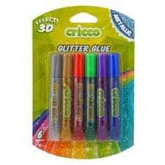 CRICCO Glitter Glue, 6 kovinskih barv, 10 g