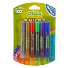 CRICCO Glitter Glue, 6 kovinskih barv, 10 g