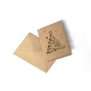 Galeria Papieru Komplet voščilnic/ovitkov Kraft - 5x ovitek/voščilnice, božično drevo