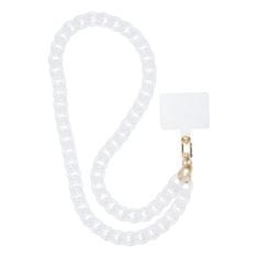 OEM Vratna vrvica za telefon, obesek za telefon - PANAMA LONG / dolžina vrvice 80 cm (40 cm v zanki) / za okoli vratu - bela