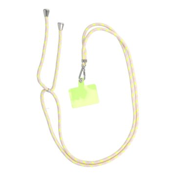 OEM Vrvica za telefon, obesek za telefon - SWING (6 mm) z nastavljivo dolžino / dolžina vrvice 165 cm (največ 82,5 cm v zanki) / za ramo ali vrat - sivo-rumena