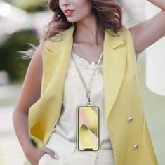OEM Vrvica za telefon, obesek za telefon - SWING (6 mm) z nastavljivo dolžino / dolžina vrvice 165 cm (največ 82,5 cm v zanki) / za ramo ali vrat - sivo-rumena
