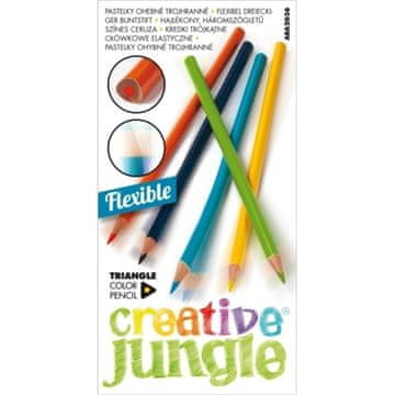 Kreativne barvice Jungle, prožne, 12 barv