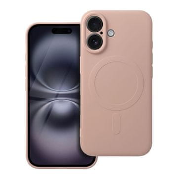 OEM SILIKONSKA MAG COVER torbica, združljiva z MagSafe za IPHONE 16 roza