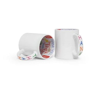 Vrč za tiskanje - 330 ml, bel, motiv Hvala