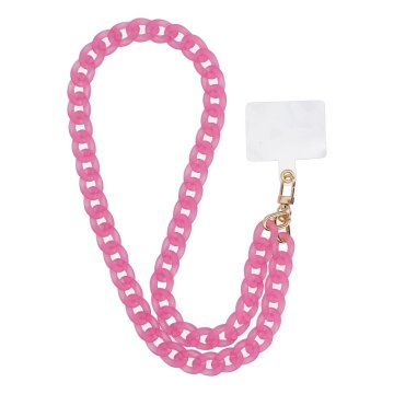 OEM Vratna vrvica za telefon, obesek za telefon - PANAMA LONG / dolžina vrvice 80 cm (40 cm v zanki) / za okoli vratu - roza