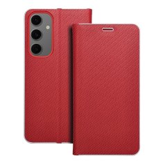 OEM LUNA Book Carbon torbica za SAMSUNG S24 FE rdeča