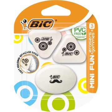 Bic Mini Fun guma, 3 oblike, blister