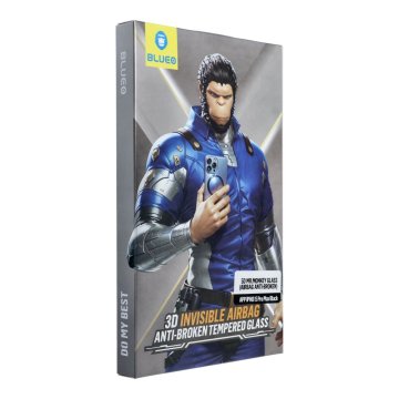 BLUEO 5D kaljeno steklo Mr. Monkey Glass - Apple iPhone 15 Pro Max črno (Airbag Anti-broken)