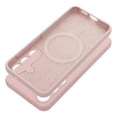 OEM 2 mm silikonski etui za SAMSUNG S25 Edge, združljiv z MagSafe, pudrasto roza