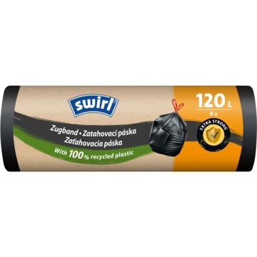 Vreče za smeti Swirl - zložljive, 120 l, 8 kosov
