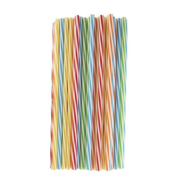 Slamice - plastične, 22 cm, spiralne, mešanica barv, 50 kosov