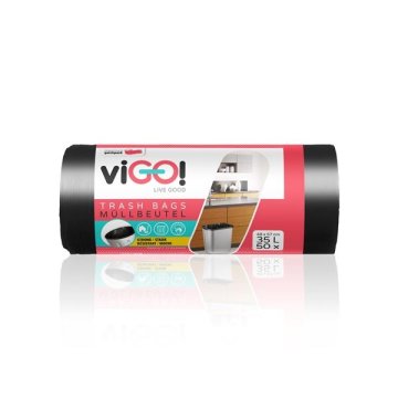 Vreče za smeti viGO! - 35 l, črne, 6 mic, 50 kosov