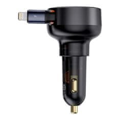 BASEUS BASEUS avtomobilska polnilna naprava tip C + zložljiv kabel LightningPD3.0 QC4.0 3A 55W CCTXP-CC / C00057803111-00 črna