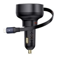 BASEUS BASEUS avtomobilska polnilna naprava tip C + zložljiv kabel LightningPD3.0 QC4.0 3A 55W CCTXP-CC / C00057803111-00 črna