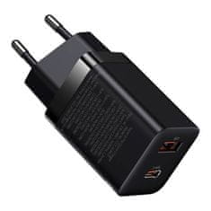 BASEUS BASEUS omrežni polnilnik USB A + Tip C PD QC3.0 30W CCSUPP-E01/CCCJG30UE črn
