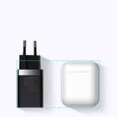 BASEUS BASEUS omrežni polnilnik USB A + Tip C PD QC3.0 30W CCSUPP-E02/CCCJG30UE bel