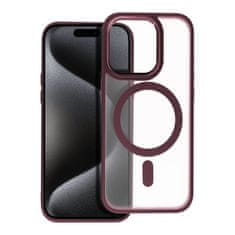 OEM MATTE MAG COVER etui, združljiv z MagSafe za IPHONE 15 Pro, rdeč