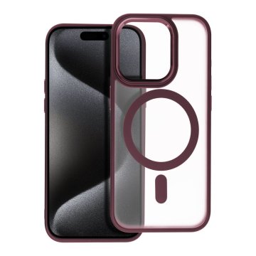 OEM MATTE MAG COVER etui, združljiv z MagSafe za IPHONE 15 Pro, rdeč