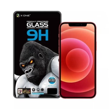 X-One Temperirano steklo X-ONE Full Cover Extra Strong Mat - za iPhone 12 Pro Max (full glue) črno