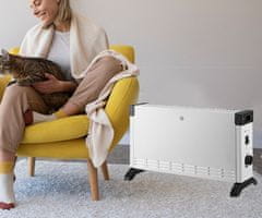 Platinet PEH01 električni konvektorski grelnik, 2000 W, 3 moči, 54x30x19 cm, bel