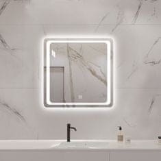 S6 Steklarstvo Šest LED ogledalo S64F, 70x70cm, 3 Barve LED, dimmer, antifog