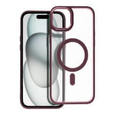 OEM MATTE MAG COVER etui, združljiv z MagSafe za IPHONE 15 Plus, rdeč