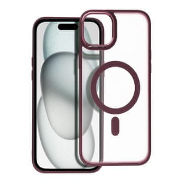 OEM MATTE MAG COVER etui, združljiv z MagSafe za IPHONE 15 Plus, rdeč