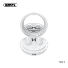 REMAX REMAX brezžične bluetooth slušalke TWS-9 z dokovalno postajo in ogledalom, bele