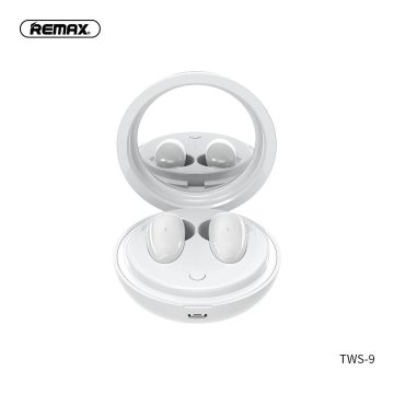 REMAX REMAX brezžične bluetooth slušalke TWS-9 z dokovalno postajo in ogledalom, bele