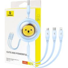 BASEUS BASEUS zvit kabel 3v1 USB A na Micro USB / Lightning / Tip C 3,5A CB000063 1,1 m modra