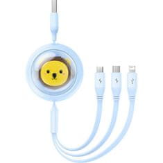BASEUS BASEUS zvit kabel 3v1 USB A na Micro USB / Lightning / Tip C 3,5A CB000063 1,1 m modra
