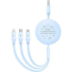 BASEUS BASEUS zvit kabel 3v1 USB A na Micro USB / Lightning / Tip C 3,5A CB000063 1,1 m modra