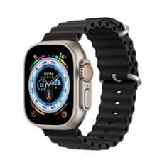 Dux Ducis Silikonski pas DUX DUCIS OCEAN WAVE za Apple Watch 38/40/41 mm, črn
